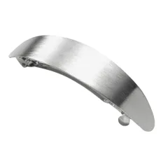 【E：シルバー × ワンサイズ】[Cream dot. クリームドット公式] ヘアアクセサリー レディース 8タイプ バレッタ ヘアクリップ 大きめ メタル セミマット ヘアライン加工 太め オーバル アーチ 光沢感 大人 上品 エレガント シンプル