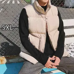 [5XL] メンズ ファッション 服 男性用 オシャレ シンプル 大人 かっこいい 大きいサイズ ストリート 紳士服 ダウン 綿 ベスト 秋冬 韓国スタイル アウター サーマル ノースリーブベスト スタンドカラー コットン ジャケット