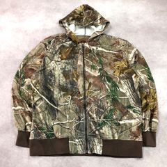 Deer Camp ジップパーカー アウトドア 枯葉 リアルツリーカモ パーカー フーディ カモフラ柄 迷彩柄 総柄 ミリタリー 古着 USED Vintage ヴィンテージ
