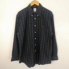 Brooks Brothers ブルックスブラザーズ 長袖シャツ チェック 総柄 ブラック Mサイズ メンズ 古着 アメカジ