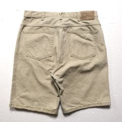 90's エディーバウアー カラーデニムショーツ (35) ベージュ系 オリジナルレングス ショートパンツ 90年代 旧タグ Eddie Bauer　アメリカ古着 USED  ビンテージ ヴィンテージ