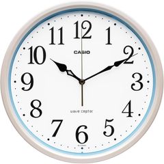 パールホワイト IQ-350AMJ-7JF 夜間秒針停止 アナログ 電波時計 壁掛け時計 掛け時計 CASIO(カシオ) 限定】 【