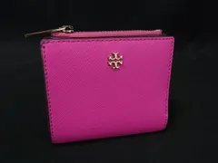 ■美品■ TORY BURCH トリーバーチ エマーソン レザー 二つ折り 財布 ウォレット 札入れ 小銭入れ カード入れ ピンク系 DK6163