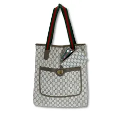 GUCCI Plus オールドグッチ GG柄トートバッグ シェリーライン ミニポーチ付き