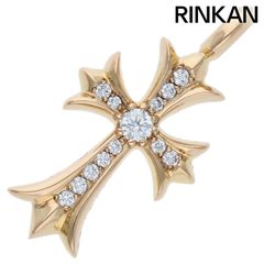 クロムハーツ  22K TNY CRSF P/DMND/タイニーファットクロス PAVEダイヤ/ペンダント/ゴールドネックレストップ メンズ