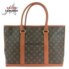 LOUIS VUITTON ルイヴィトン モノグラム サックウィークエンド ブラウン ゴールド金具 PVC/レザー M42425 トートバッグ 503343【中古】