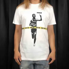 オリジナル Tシャツ ビッグ プリント ドルク DOLK マラソン 規制線 ゴール テープ バンクシー風 Tシャツ S M L XL タイト ジャスト 大きい ビッグ オーバーサイズ メンズ レディース ユニセックス ピンククリーム