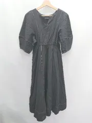 ◇ ◎ natural couture ナチュラルクチュール 半袖 ロング丈 ワンピース サイズM ブラック レディース P  【1407100022953】