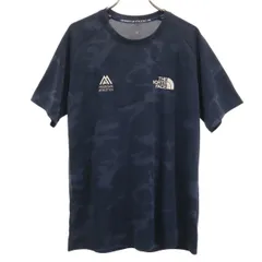 THE NORTH FACE ノースフェイス カモフラ柄 半袖 アンペア Tシャツ L ネイビー アウトドア NT11992 迷彩 メンズ 古着