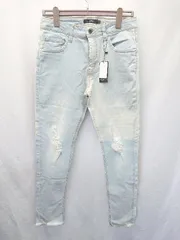 ◇ Θ ◎ ●未使用● JILL BLAZE  ストレッチ ダメージ加工 スキニー デニム パンツ サイズLL ライトブルー系 メンズ E  【1506250001600】