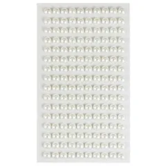 129 ラインストーンシール(デコシール) パールタイプ 6ミリ【ホワイト】1シート