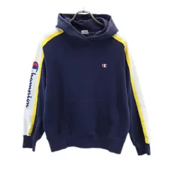 チャンピオン ロゴプリント スウェットパーカー M 紺×白×黄 Champion レディース 【中古】  【230330】のサムネイル