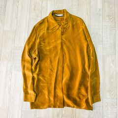 Burbellys　シルクシャツ　シルク100％　レディース　二重襟　おしゃれ