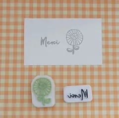 消しゴムはんこ  お花  merci