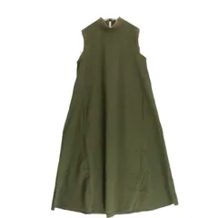 【中古B】THOUSAND MILE サウザンドマイル FREE レディース ワンピース ノースリーブ Aライン マキシ丈 TM191NP29082 ナイロン カーキ 中古B 古着