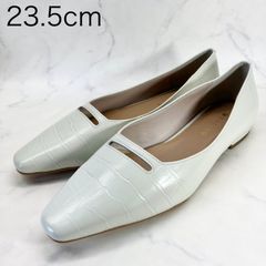 【新品訳あり】カリーノ　シャープスクエアトゥパンプス　23.5ｃｍ　アイボリー