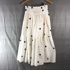 リランドチュール Rirandture スカート ティアードスカート 水玉 キャザー フレア 裏地付き 白系 0サイズ 925765