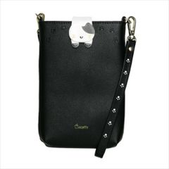 ☆ ブラック ☆ ショルダーストラップ付きスマホポーチ Cocotte スマホショルダーバッグ レディース スマホポーチ ショルダー スマホポシェット スマホ ショルダーバッグ 大人 かわいい ミニショルダーバッグ 縦 斜めがけ おしゃれ 可愛い オシャレ