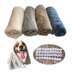 ペット 毛布 ブランケット スナップボタン付 犬 猫 【王室級肌ざわり】 タオル クッション 洗えて速乾使用 繋げて使える通年使用 (4枚セット65×45)