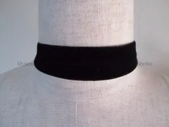 Noir[ノワール]幅広ブラックシンプルベルベットチョーカー