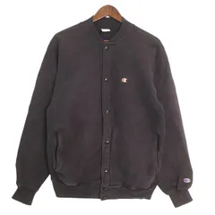 90年代 USA製 Champion チャンピオン REVERSE WEAVE リバースウィーブ スナップカーディガン ブラック (メンズ L) 中古 古着 A3923
