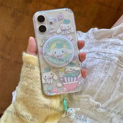 スマホケース　シナモロールちゃん　透明　スマホスタンド付き　iPhone対応　アイフォンケース　iPhone16pro/16promax/15/14/13/12/11　可愛いケース　海外限定　新品未使用
