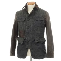 【中古】ディースクエアード DSQUARED2 ウールツイード カウレザー 中綿ブルゾン グレーxブラウン【サイズ46】【メンズ】のサムネイル