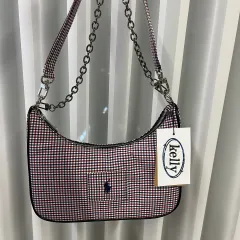 kellyinseoul POLO RALPH LAUREN(ポロラルフローレン) シャツ ホーボーバッグ ー チェック (ネイビー & ワイン)