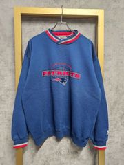 【US古着】STARTER NFL NEW ENGLAND PATRIOTS Embroidery Sweatshirt / スターター ニューイングランド・ペイトリオッツ 刺繍 アメフト スウェットシャツ トレーナー ブルー XL
