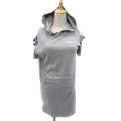 レピピアルマリオ repipi armario パーカーワンピース ミニ丈 半袖 オープンショルダー M グレー /YK14