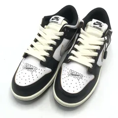 【中古】NIKE × HUF SB DUNK LOW OG QS スニーカー 24.5cm FD8775-001 ホワイト ブラック ナイキ ハフ[10]