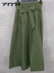 ◇ ◎ URBAN RESEARCH DOORS ウエストベルト付 サイドジップ ロング フレア スカート サイズONE カーキ レディース 【中古】 【1002801378097】