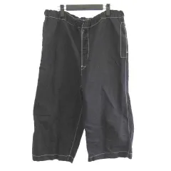 トリココムデギャルソン tricot COMME des GARCONS クロップド ワイドパンツ コットン リネン TC-P014 黒 ブラック Mのサムネイル