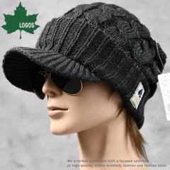 LOGOS ロゴス ニットキャップ ニット帽 帽子 NEK 大きい 大きめ 大きいサイズ ニット素材 メンズ レディース ブランド アメカジ ストリート アウトドア プレゼント ギフト 7987319 LS6P207Z (チャコール)のサムネイル