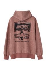 HYSTERIC GLAMOUR ヒステリックグラマー 02251CF03 COFFEE SHOP パーカー RED 正規通販 メンズ