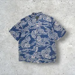 90s HAWAIIAN COMPANY -SILK- シルク100% ドラゴン 龍 デザイン 半袖 シャツ XL
