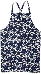 【迅速発送】レップ(Rep) habituel(アビチュアル) セルナ エプロン ブルー 花柄 着丈73×幅84cm ポケット付き 綿100%使用 洗濯機対応 レディース 女性用 肩掛け 前結び おしゃれ かわいい キッチン 料理用 カフェ 462522