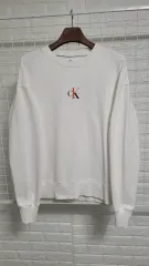 L ー 105 CK Calvin Klein Jeans(カルヴァンクラインジーンズ) 白 センターロゴディテール スウェット スウェットシャツ XL