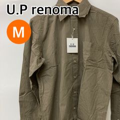 【新品】U.P renoma ユーピーレノマ シャツ ブラウス 長袖 グリーン レディース Mサイズ【CT1280】