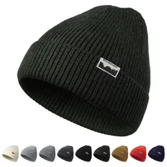 【人気商品】[rivmount] ニット帽 ビーニー 帽子 ワッチキャップ ボーダーニット おしゃれ ボンボン 防寒 防風 通気性 伸縮性 柔らかい 無地 春 秋 冬 スキー スノボ 登山 通勤 メンズ レディース