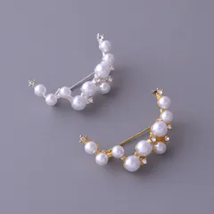 ブローチ パール 月 三日月 シルバー ゴールド 結婚式 卒業式 卒園式 入学式 入園式 スーツ ジャケット