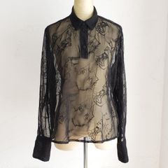 ほぼ未使用✨トクコプルミエヴォル 前開き シアーブラウス レース 刺繍 