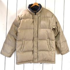 4TL070】MANID'ORO 比翼仕立て フルジップアップ ダウンジャケット XL ベージュ 防寒 大きいサイズ ダウン50％ フェザー50％【中古】【メンズビジネス】202412