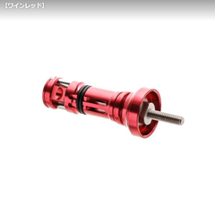 ドレス　リールスタンド オリジン SHIMANO シマノ スピニングリール用 四角ハンドルシャフト 42mm ボディーキーパー カラー：ワインレッド