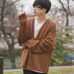 BIGシルエット モヘアタッチ カーディガン(無地)