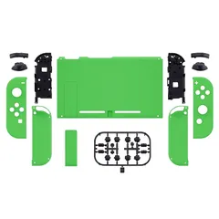 【新着商品】eXtremeRate Switchに対応用カスタムDIY交換ケースシェル、ピュアカラーのSwitchコンソールに対応用バックプレート、NSに対応用ジョイコンホルダーハンドルコントローラーハウジング、フルボタンセットが付き【グリーン】 0