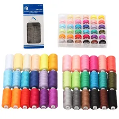 新品　刺繍 ソーイング糸 家庭ミシン用糸 手縫い糸セット 刺しゅう用下糸 DIY 手縫い針付き 家庭糸 セット ボビンボックス ボビンセット 縫い糸 縫製糸 糸付きボビンセット ミシン糸ボビンセット 36色セット 上糸と下糸セット Windman