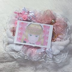 硬質ケース デコ リボン トレカケース ブロマイドケース ピンク 天使のはね