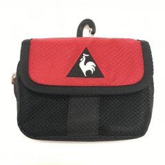 【美品】ルコック ポーチ 黒×レッド ボールポーチ 小物入れ カラビナ付ゴルフ le coq sportif