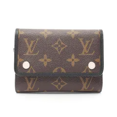 ルイ・ヴィトン LOUIS VUITTON 三つ折り財布 ポルトフォイユ コンパクト モノグラムマカサー M60167 PVCコーティングキャンバス レザー ポルトフォイユ・コンパクト メンズ Used B